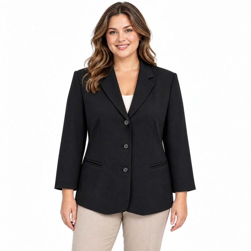 Talbots Stretch Blazer Jacket Size 12P Y2K Career Preppy Black